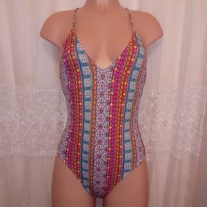 One-piece multi-color bathing suit